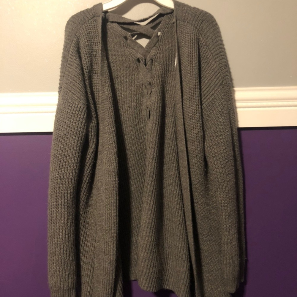 Long comfy grey sweater